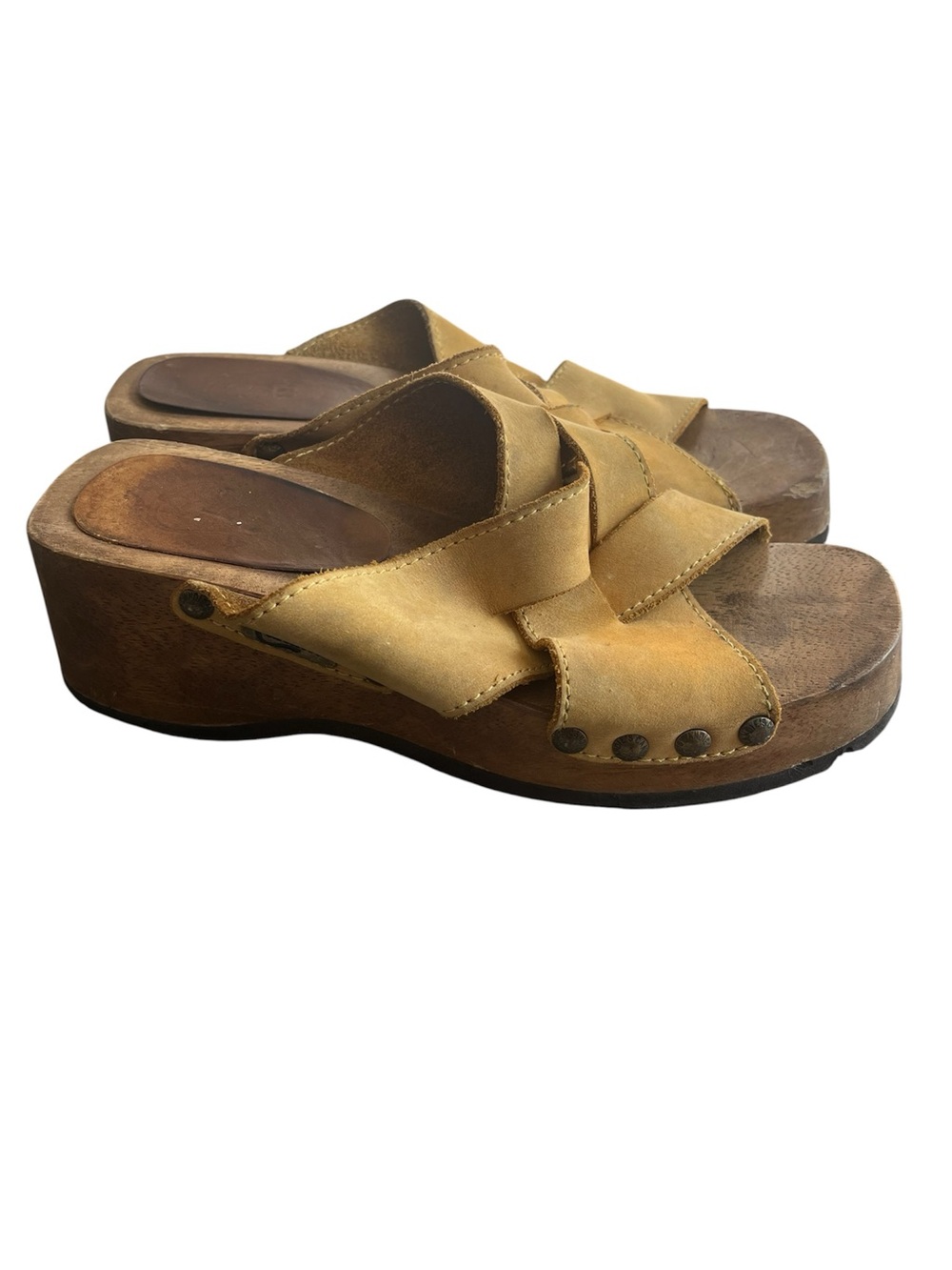 Vintage 90’s Candies Women’s Wooden Yellow Clogs